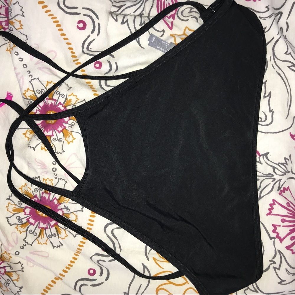 Black High Neck American Eagle Bikini Top